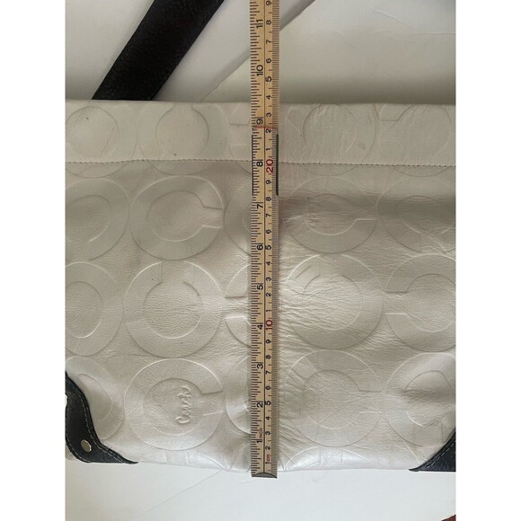 Coach Women’s White Shoulder Bag Dark Brown‎ Strap Please Read - Picture 3 of 16